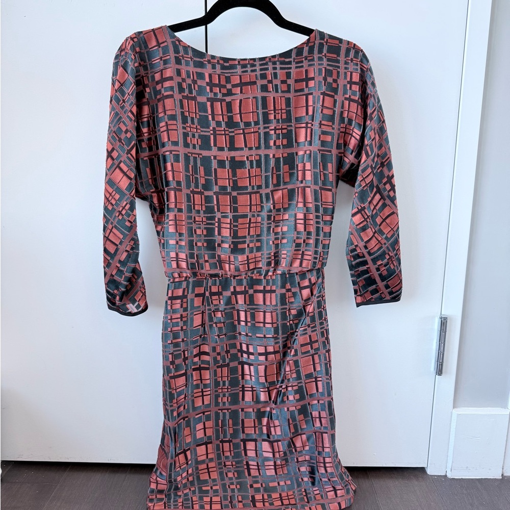 Reiss Lipa Burnout Check Print Mini Dress Size 0